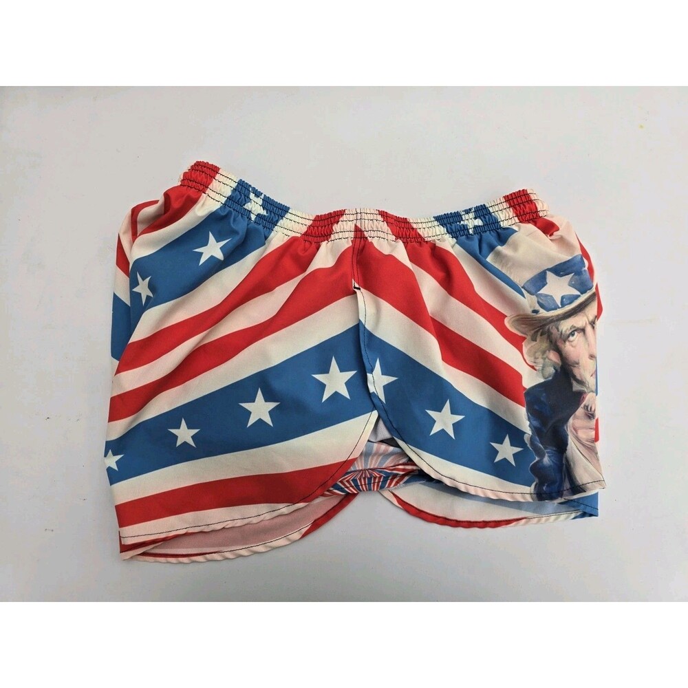 BOA USA Uncle Sam American Flag Split Running Shorts Patriotic XL - Picture 4 of 4